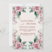 Elegant Waterverf Blush Dusty Roos Floral Kaart (Voorkant)