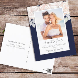 Elegant Waterverf Blush Floral kalligrafie Foto Briefkaart