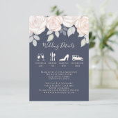 Elegant Waterverf Blush Floral kalligrafie Foto Informatiekaartje (Staand voorkant)