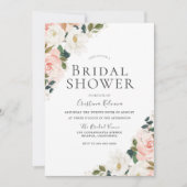 Elegant Waterverf Blush Floral Leaf Vrijgezellenfe Kaart (Voorkant)