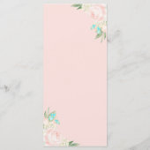 Elegant Waterverf Blush Peach Floral Wedding Menu (Achterkant)