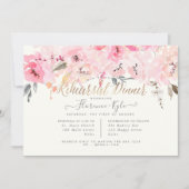 Elegant Waterverf Blush Peonies Rehearsal Dinner Kaart (Voorkant)