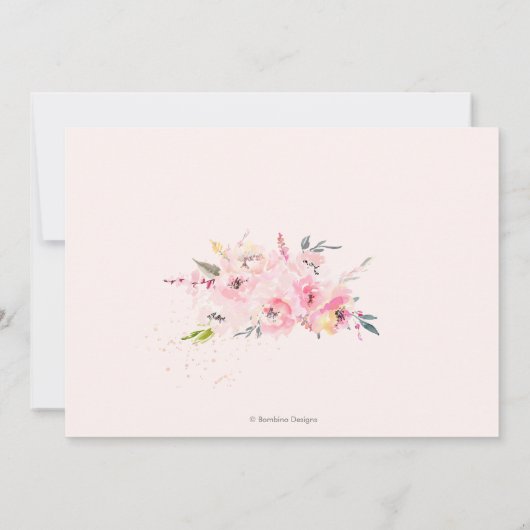 Elegant Waterverf Blush Peonies Rehearsal Dinner Kaart (Achterkant)