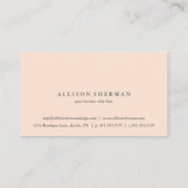 Elegant Waterverf Blush Pink en Gold Minimal Visitekaartje (Achterkant)