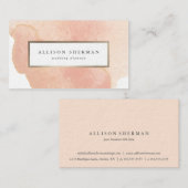 Elegant Waterverf Blush Pink en Gold Minimal Visitekaartje (Voorkant / Achterkant)