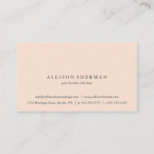 Elegant Waterverf Blush Pink en Gold Minimal Visitekaartje (Achterkant)