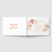 Elegant Waterverf Blush Pink Floral Gold Wedding Gastenboek (Volledig)