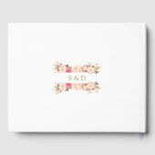 Elegant Waterverf Blush Pink Floral Gold Wedding Gastenboek (Achterkant)