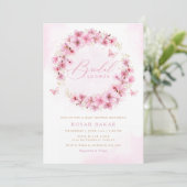 Elegant Waterverf Blush Pink Floral Vrijgezellenfe Kaart (Staand voorkant)