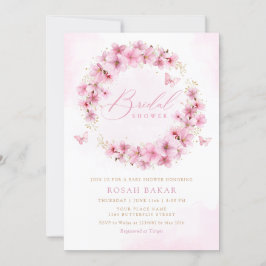Elegant Waterverf Blush Pink Floral Vrijgezellenfe Kaart