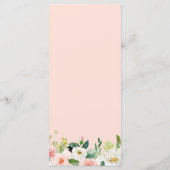 Elegant Waterverf Blush Pink Floral Wedding Menu (Achterkant)