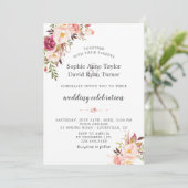 Elegant Waterverf Blush Pink Flowers Weddenschap Kaart (Staand voorkant)