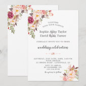 Elegant Waterverf Blush Pink Flowers Weddenschap Kaart (Voorkant / Achterkant)