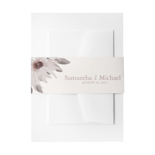 Elegant Waterverf Blush Pink Flowers Weddenschap Uitnodigingen Wikkel (Voorkant Voorbeeld)