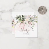 Elegant Waterverf Blush Pink Gum Eucalyptus Notitiekaartje (Voorkant / Achterkant in situ)