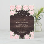 Elegant Waterverf Blush Pink Rustic Wedding Kaart (Staand voorkant)