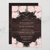 Elegant Waterverf Blush Pink Rustic Wedding Kaart (Voorkant / Achterkant)
