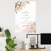 Elegant waterverf blush roze florale bruiloft poster (Thuiskantoor)