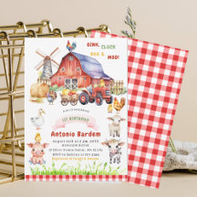 Elegant Waterverf Boerderij Baby 1e verjaardag