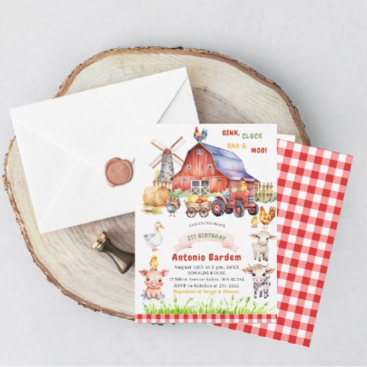 Elegant Waterverf Boerderij Baby 2e verjaardag Kaart