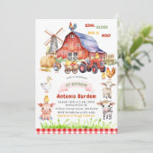 Elegant Waterverf Boerderij Baby 3e verjaardag Kaart (Staand voorkant)