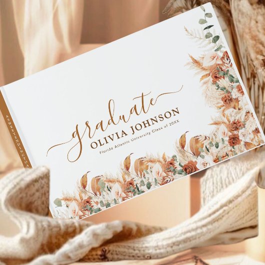 Elegant Waterverf Boho Afstuderen gastenboek