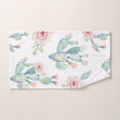 Elegant Waterverf Boho Cactus Blossom Pattern Bad Handdoek (Handdoek)
