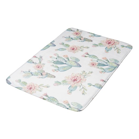 Elegant Waterverf Boho Cactus Patroon Badmat (Gekanteld)