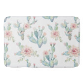 Elegant Waterverf Boho Cactus Patroon Badmat (Voorkant)