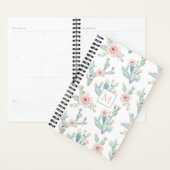 Elegant Waterverf Boho Cactus Patroonmonogram Planner (Display)