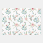 Elegant Waterverf Boho Cactus & Succulents Inpakpapier Vel (Voorkant 3)