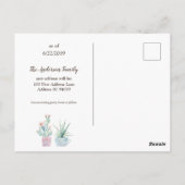 Elegant Waterverf Boho Cactus We gaan verder Briefkaart (Achterkant)