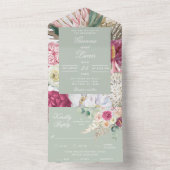 Elegant Waterverf Boho Floral country Wedding All In One Uitnodiging (Binnen)