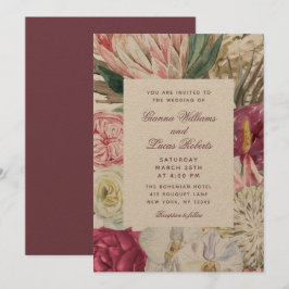 Elegant Waterverf Boho Floral country Wedding Kaart