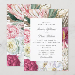 Elegant Waterverf Boho Floral country Wedding Kaart