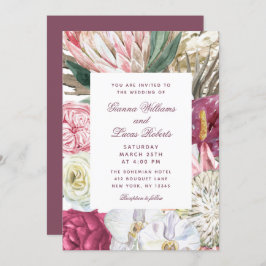 Elegant Waterverf Boho Floral country Wedding Kaart