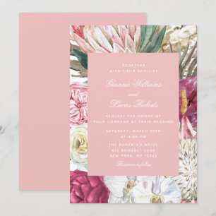 Elegant Waterverf Boho Floral country Wedding Kaart