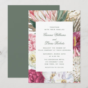 Elegant Waterverf Boho Floral country Wedding Kaart