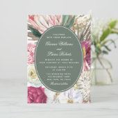 Elegant Waterverf Boho Floral country Wedding Kaart (Staand voorkant)