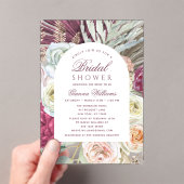 Elegant Waterverf Boho Floral Vrijgezellenfeest Acryl Uitnodigingen (Insitu (Draagbaar))