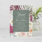 Elegant Waterverf Boho Floral Vrijgezellenfeest Kaart (Staand voorkant)