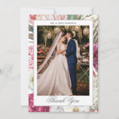 Elegant Waterverf Boho Floral Wedding Bedankkaart (Voorkant)