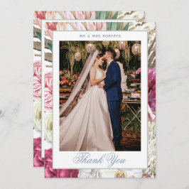 Elegant Waterverf Boho Floral Wedding Bedankkaart