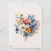 Elegant Waterverf Boho Floral Wedding Kaart (Achterkant)