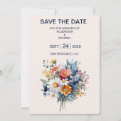 Elegant Waterverf Boho Floral Wedding Save The Date (Voorkant)