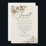 Elegant waterverf boho floral zoete 16 verjaardag kaart<br><div class="desc">Elegant waterverf boho floral Sweet,  uitnodiging voor 16 verjaardag. Neem contact met me op als je extra objecten nodig hebt.</div>