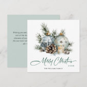 Elegant Waterverf Boho Kerst Ornament Feestdagenkaart (Voorkant / Achterkant)