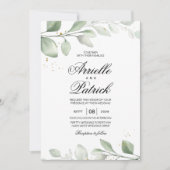 Elegant Waterverf Boho Leaf Kaart (Voorkant)