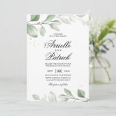 Elegant Waterverf Boho Leaf Kaart (Staand voorkant)