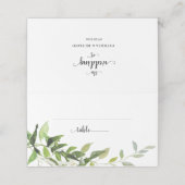 Elegant Waterverf Botanical Greenery Wedding Plaatskaartje (Buitenkant ongevouwen)